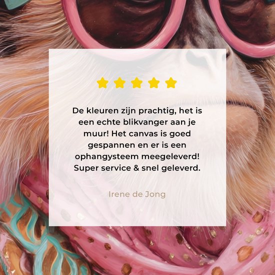 Tableau sur toile 60x90 cm - Décoration murale Foulard - Singe - Lunettes de soleil - Veste - Décoration murale salon - Décoration chambre - Accessoires chambre - Peintures sur toile