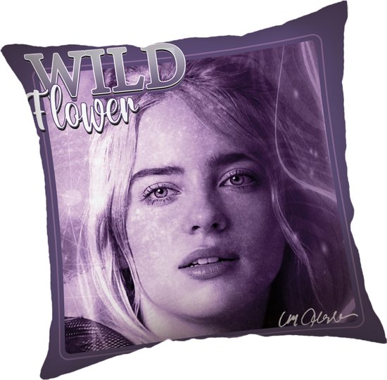 Sierkussen Billie Eilish 40x40 garni de polyester