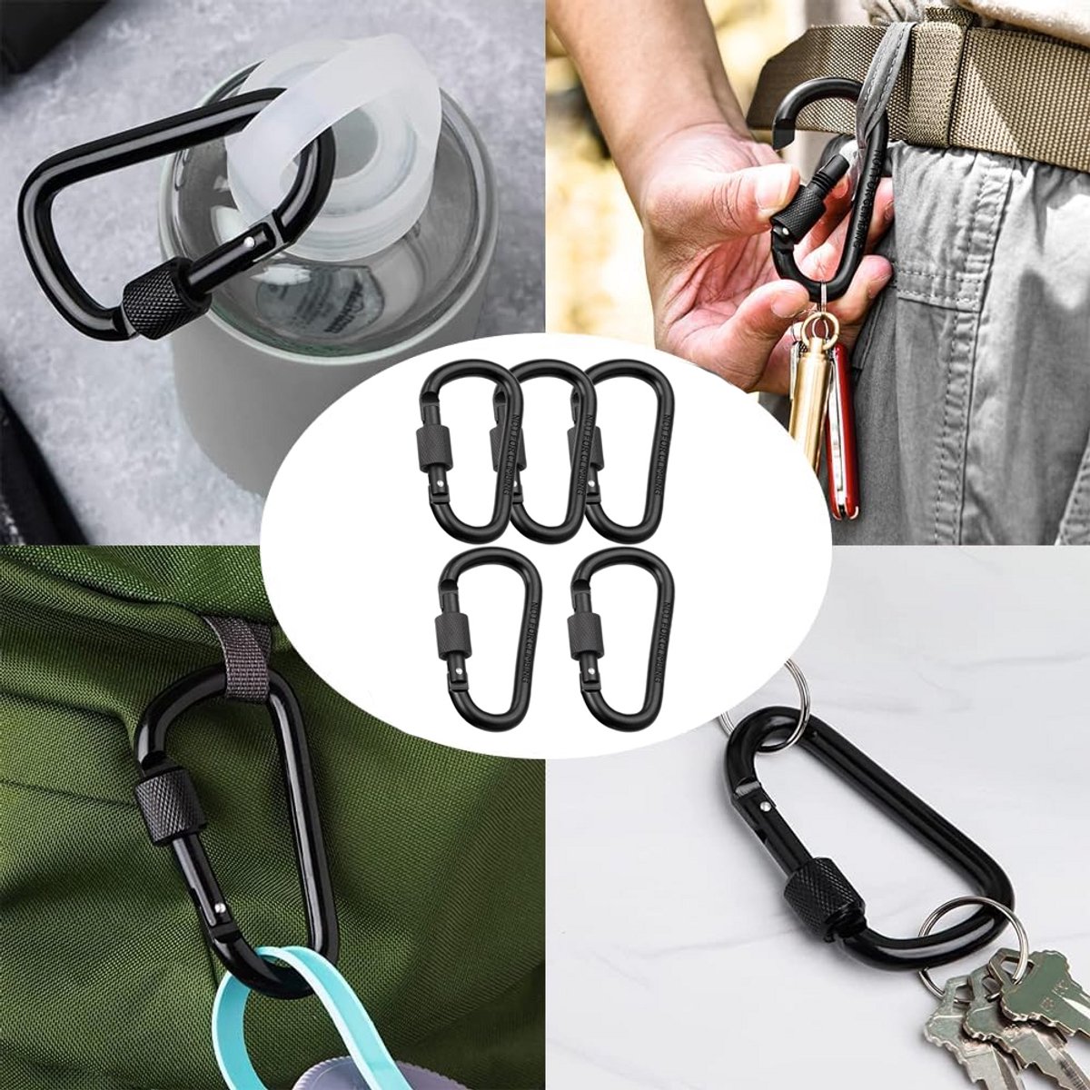 Karabiner Aksess voor klimgordel zwart