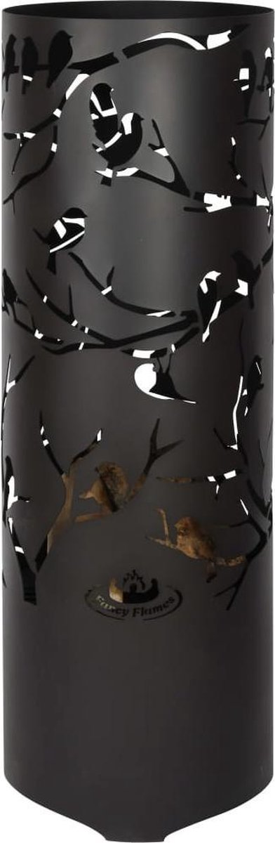 Esschert Design Fire Basket Birds on Twig Black