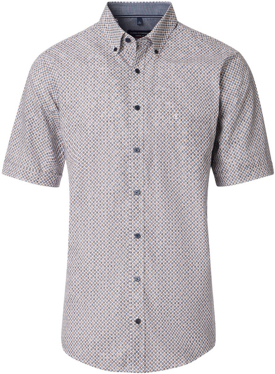 Casamoda overhemd wit bruin blauw maat 5XL