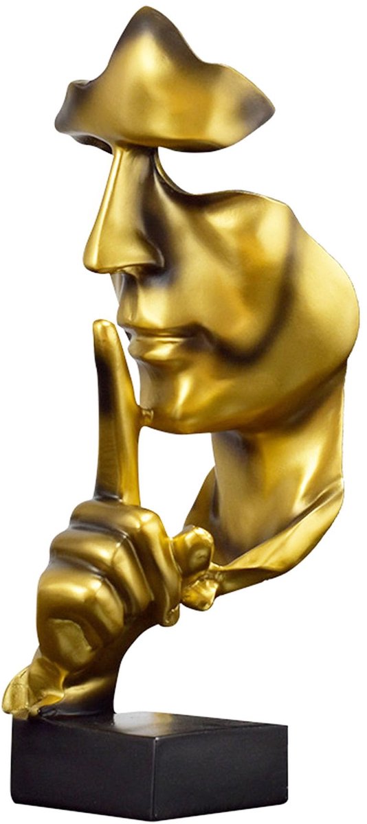 Ibenzoa Unieke Abstracte Hars Sculptuur: Een Statement voor Elke Ruimte goud
