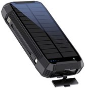 Bol.com ISHIVA® Solar Powerbank 30000 mah - Powerbank iphone - Powerbank Zonneenergie - Noodpakket - Snellader 225 W - Ingebouwd... aanbieding