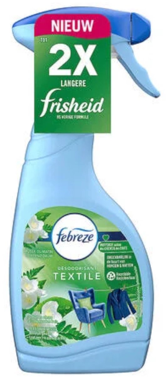 Lenor Febreze Textielverfrisser Spray - Ochtenddauw | 1x 500ml | Verwijdert nare geuren