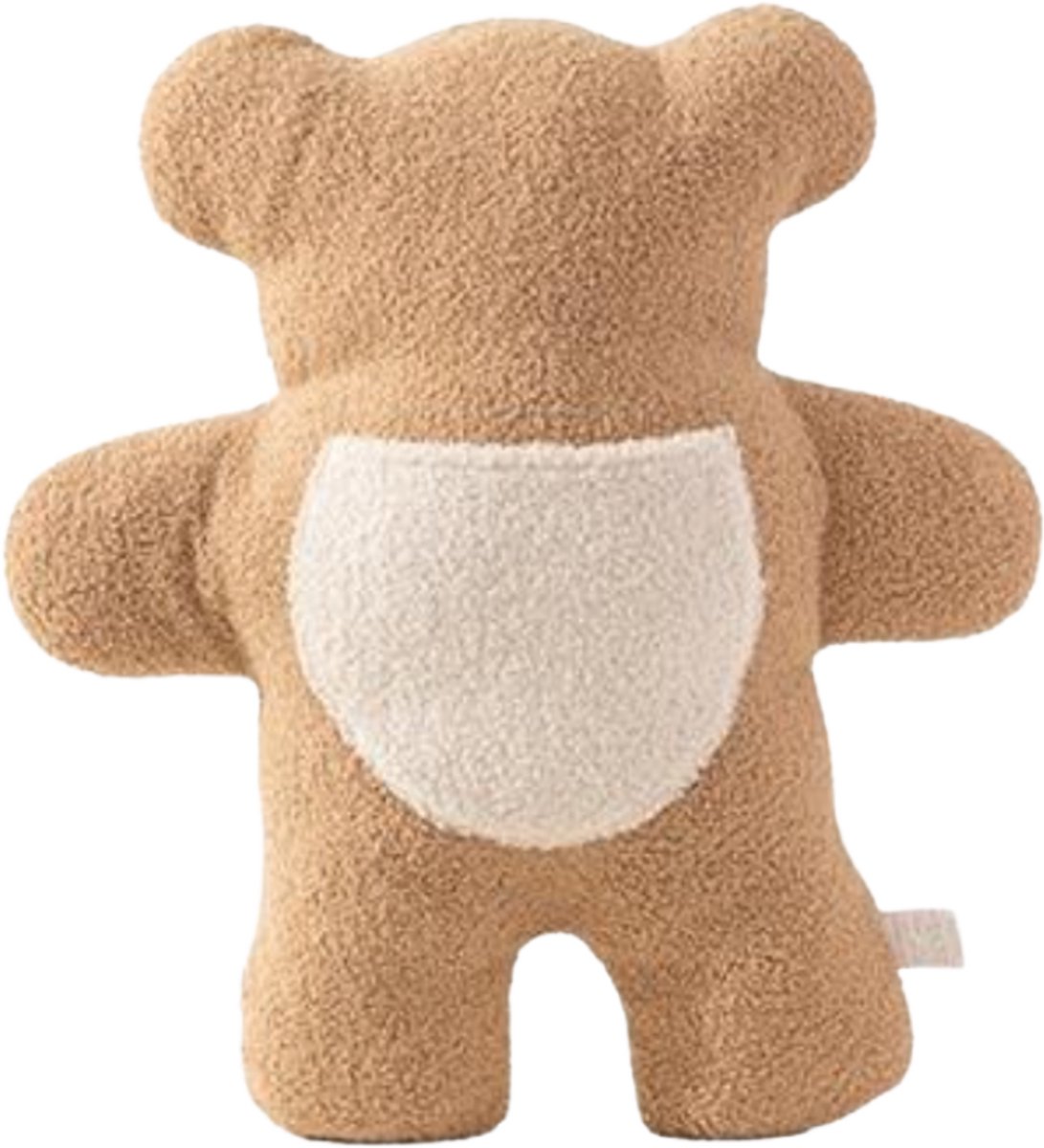 Beer - Sierkussen in vorm van Beer - Vormkussen – 53x50 cm Bruin/Wit - Luxe Pluche Sierkussen voor Kinderkamer & Woondecor – RBAN SPCTRA®