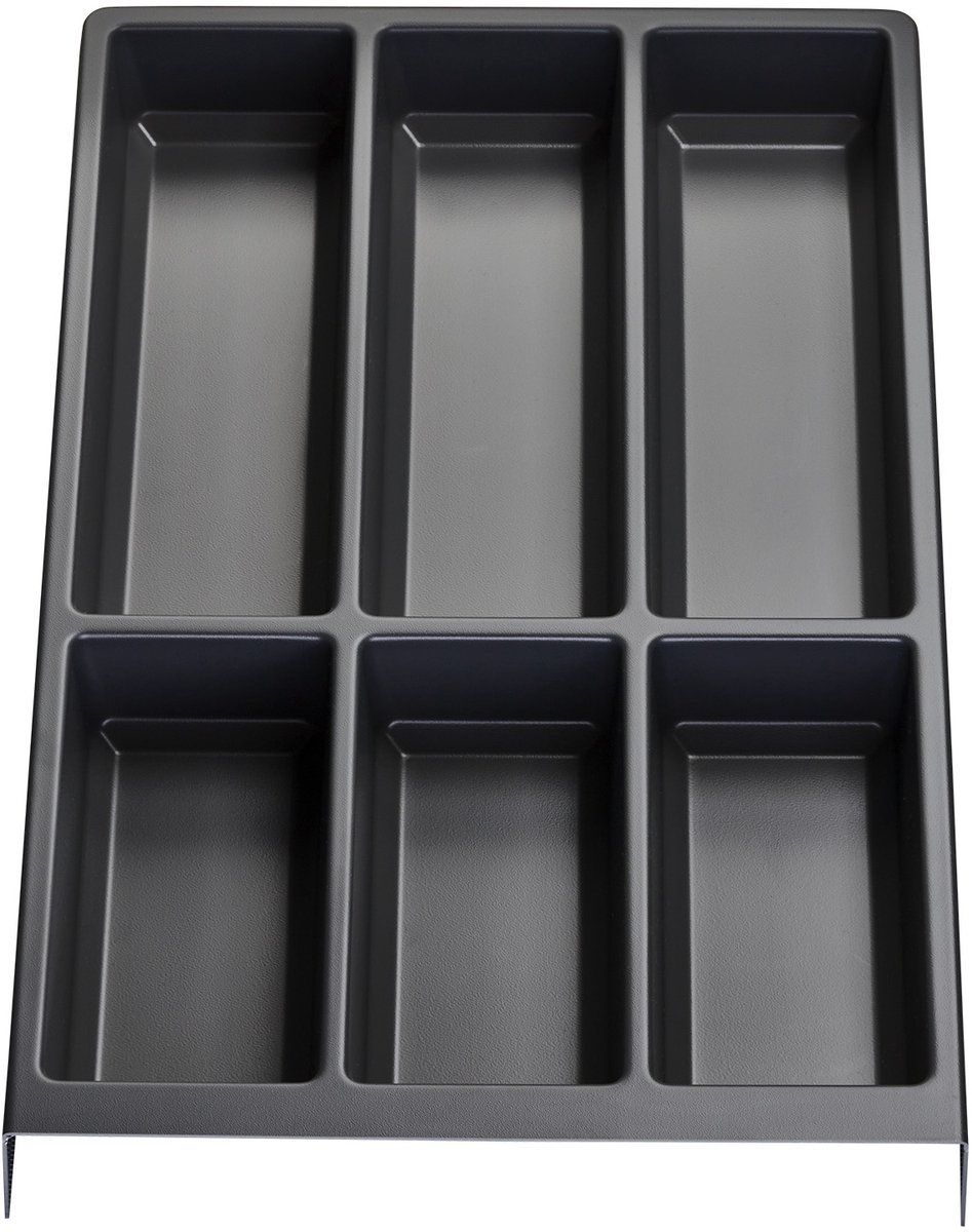 Orga-Box bestekinzet SEPARADO Afzonderlijk leigrijs generfd (300 x 474 x 51 mm) Lade-inzet vanaf 40 cm kastbreedte voor bestek