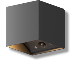 Calex Volterra Oplaadbare Wandlamp Kubus - Oplaadbaar - Up & Down Tuinverlichting - Modern - Warm Wit Licht - Voor Binnen en Buiten - Waterdicht - Zwart