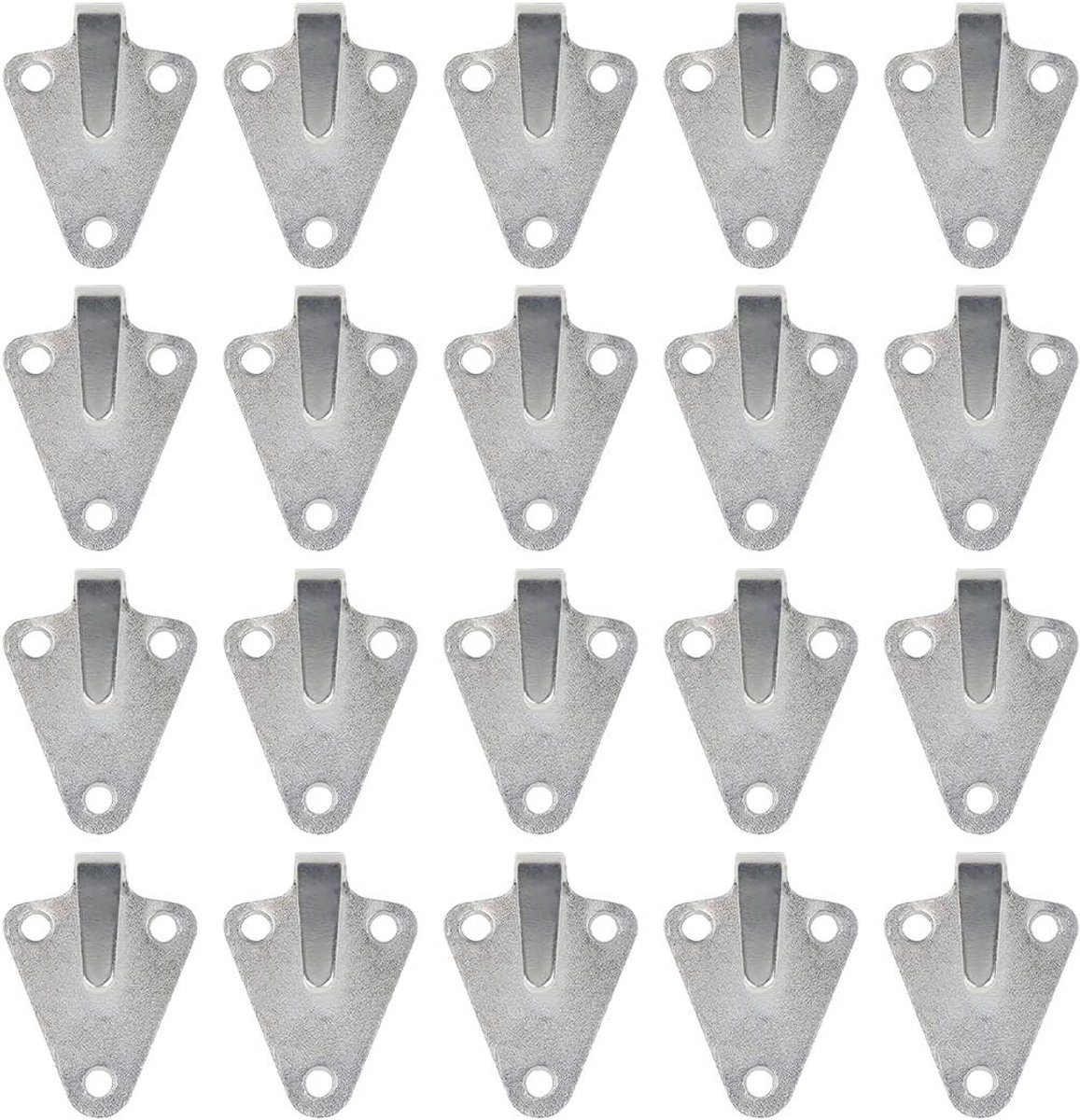 20 Pcs Galvanized Cast Iron Three Hole Hooks for Tarpaulins and Trailer Nets