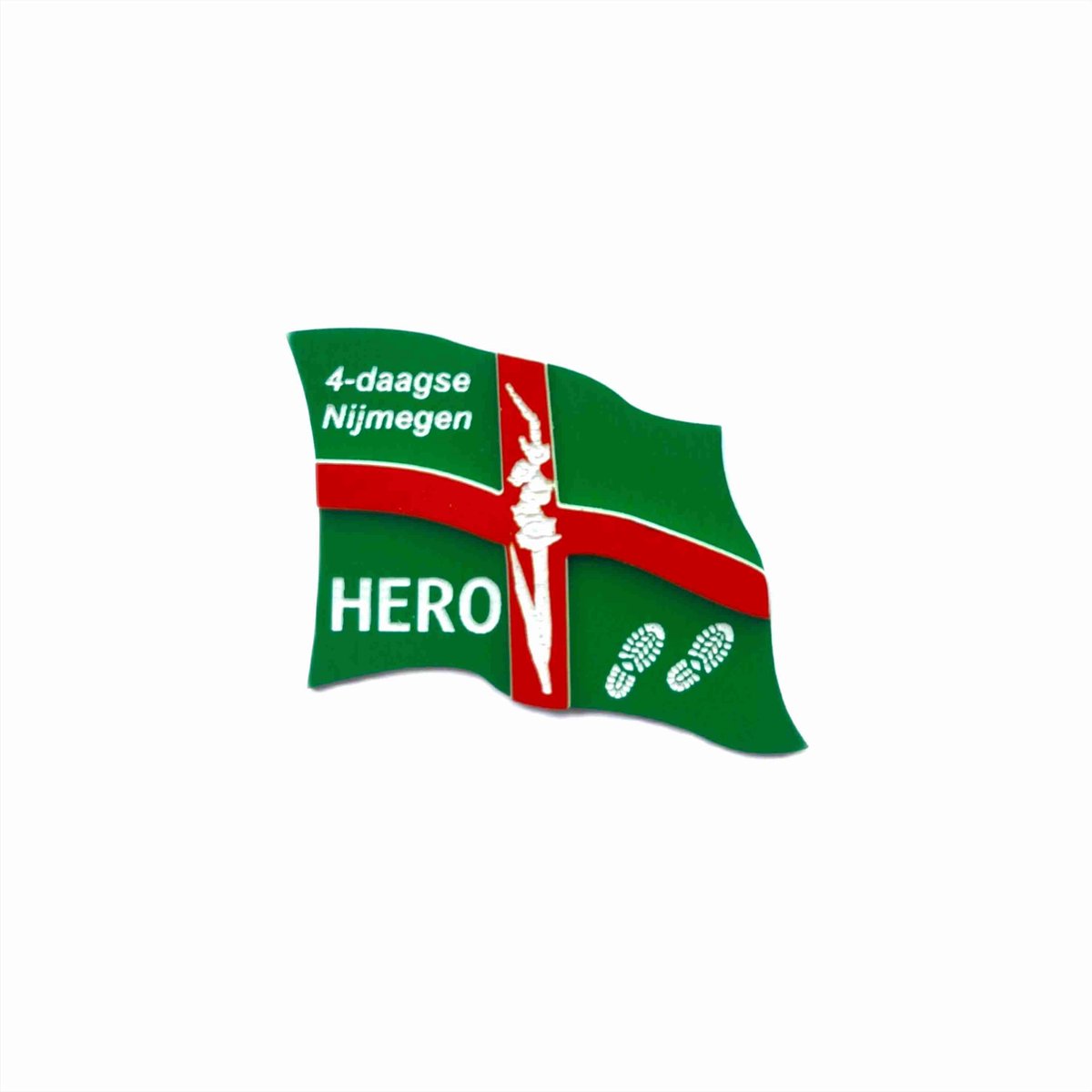 Nijmeegse vierdaagse speld/broche - vierdaagse - 4-daagse - Nijmegen - HERO - gladiool - bloem - gegraveerd - laser graveren - graveren - broche - uniek cadeau - cadeau - Kado - vierdaagsekado