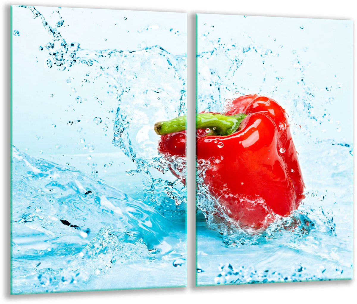 TMK ArtDeko - Glazen Snijplank - 2x 30x52 cm - Paprika