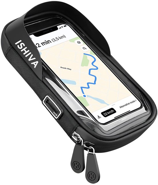 ISHIVA® Telefoonhouder Fiets Waterdicht – 360 Graden Rotatie – XL GSM Houder Fiets – Universeel Fietshouder – Ook Voor Scooter & Motor