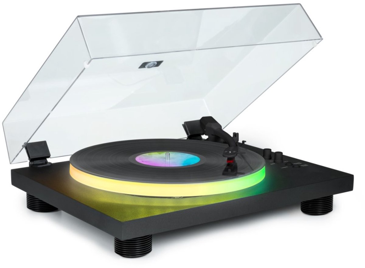 Bigben PARTYBTTDLIGHT platenspeler met ingebouwde speakers, Bluetooth en ledverlichting