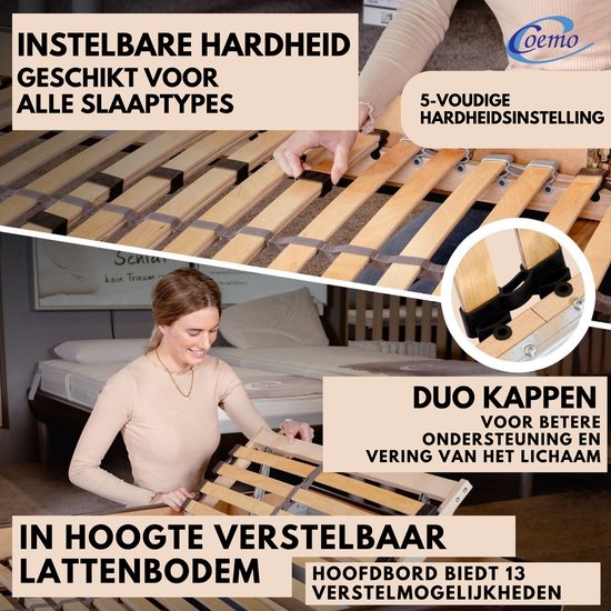 Multira Lattenbodem, 7 zones, stijf, hardheid verstelbaar, 26