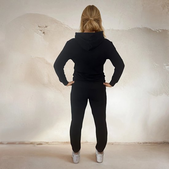 YV SPORT - Sweat à capuche YV MOTION pour elle et lui - Qualité Premium - Confortable et élégant - Tissu éponge français - Coupe Perfect - Capuche avec cordon de serrage - Poche kangourou - Sweat à capuche Activewear - Zwart - XL