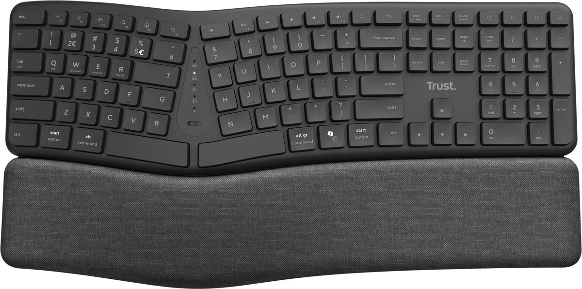 Toetsenbord Trust Keyra Ergo Multi draadloos