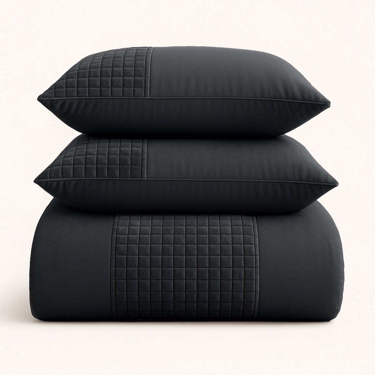 Velvet Dekbedovertrek 240x200/220 – Border Design – Zacht & Luxe – 2 Kussenslopen 60x70 – Zwart – Y-NOT