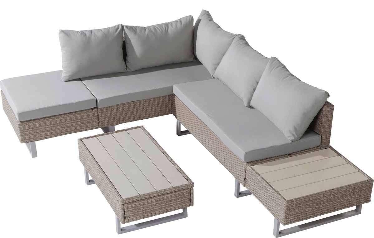 Merax Polyester rotan set - tuinset zithoek sofa lounge thumbnail 5
