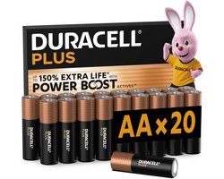 Duracell Plus AA - alkaline batterijen - 1,5V, LR6 - 20 stuks