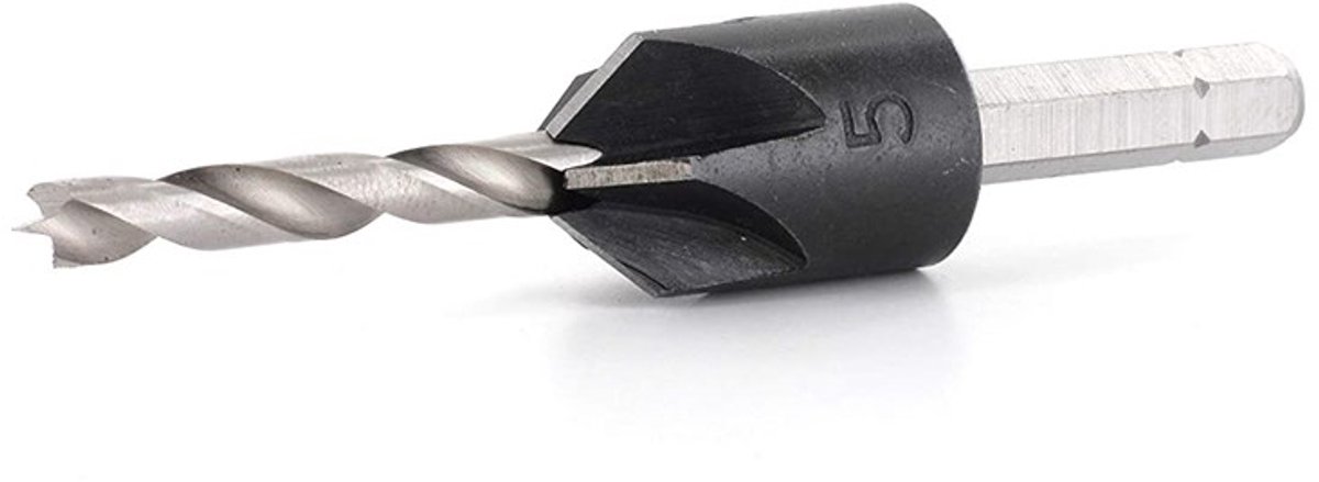 Famag 1/4 opsteekverzinkboor HSS 5.0mm met WS opsteekverzinker 16.0mm