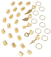 Kieswan Dreadlocks, 100 stuks, sieraden, Viking-haaraccessoires, goud Kieswan Dreadlocks, 100 stuks, sieraden, Viking-haaraccessoires, goud