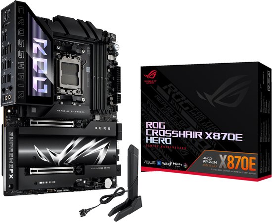 ASUS ROG CROSSHAIR X870E HERO – Moederbord ATX – Socket AM5 – AMD X870 – DDR5 – Realtek Audio