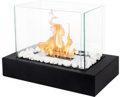 foto van Fiérza Sfeerhaard - Tafelhaard - 35CM - Met Decoratiestenen - Buitenhaard - Binnen & Buiten - Bio-Ethanol Haarden