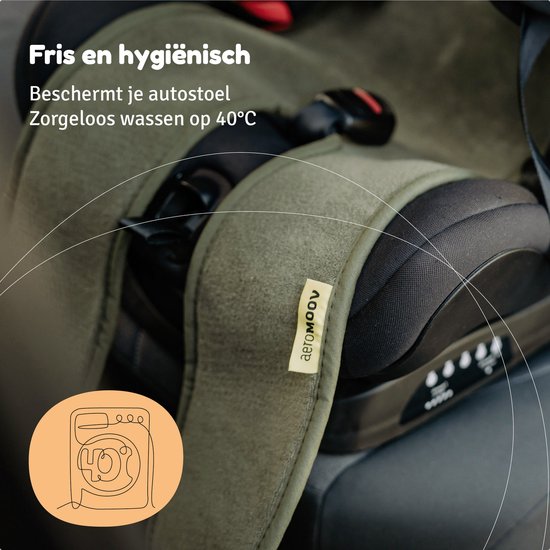 AeroMoov Air Layer - Inlegkussen Autostoel - Ademend & Warmteregulerend - Universeel - Groep 2/3 met beentjes - Green Moss van AeroMoov — afbeelding 5