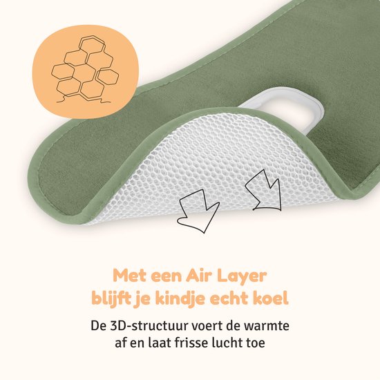 AeroMoov Air Layer - Inlegkussen Autostoel - Ademend & Warmteregulerend - Groep 1 - Green Moss van AeroMoov — afbeelding 3