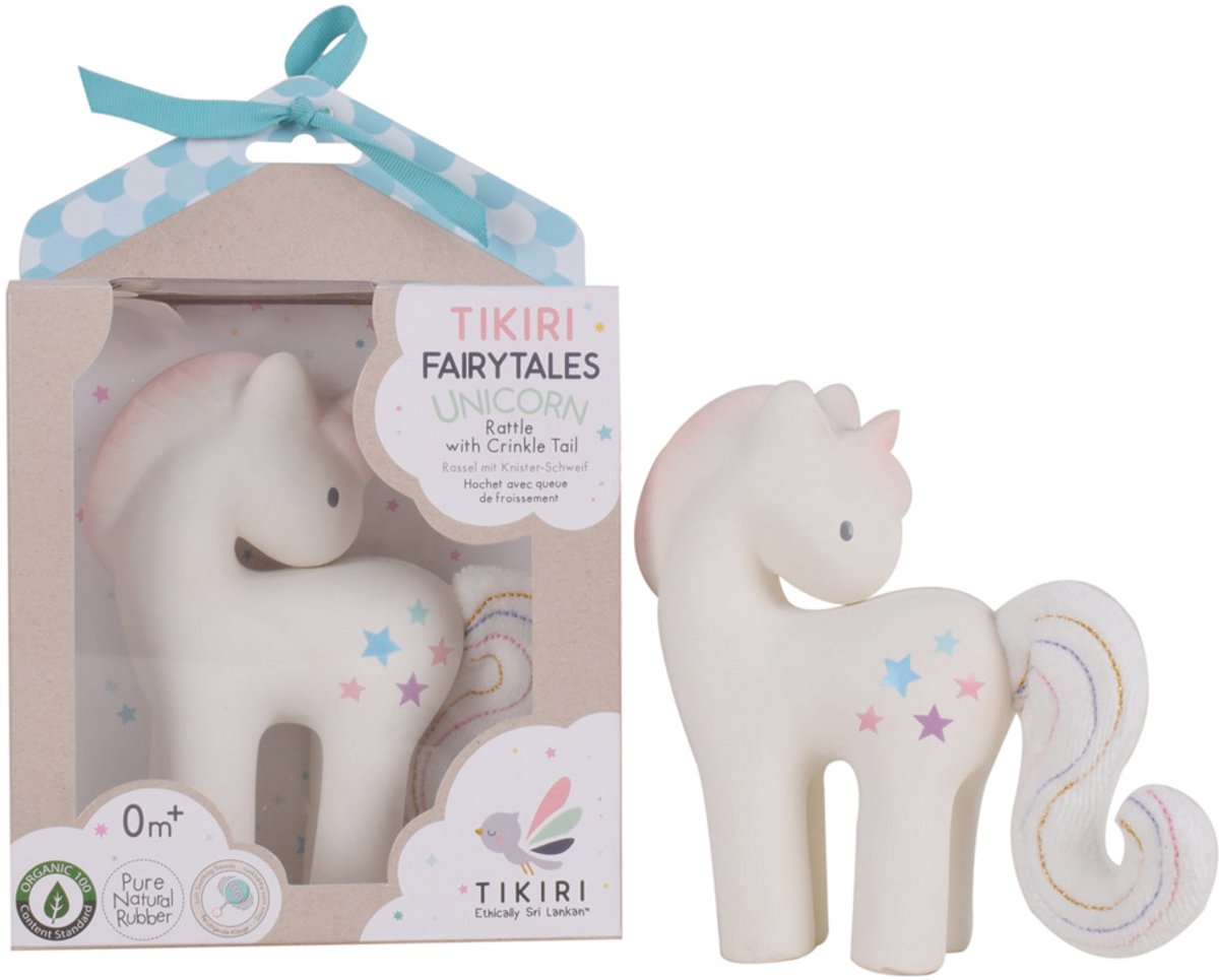 TIKIRI Eenhoorn - Cotton Candy - 13Cm - Natuurlijk Rubber - 0 Jaar