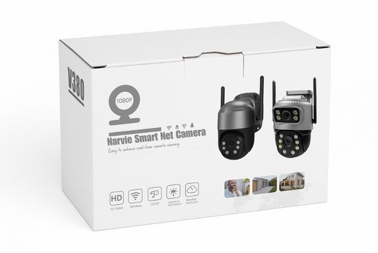 Narvie SC-20 Pro 4MP Beveiligingscamera - Draadloos - Buiten & Binnen - Nachtzicht - App bediening - WiFi 2.4GHz - Inclusief 32GB SD-kaart van NARVIE — afbeelding 2