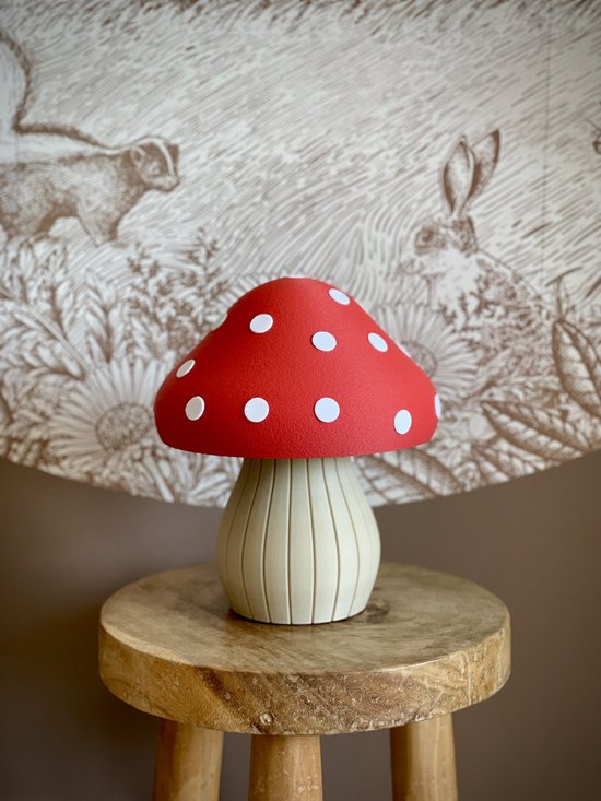 Droomlampje Paddenstoel – LED lampje met Zacht Rood Licht – Sprookjesachtig Design – Voor Kind & Babykamer – Droomlampjes Nachtlampje Paddenstoel
