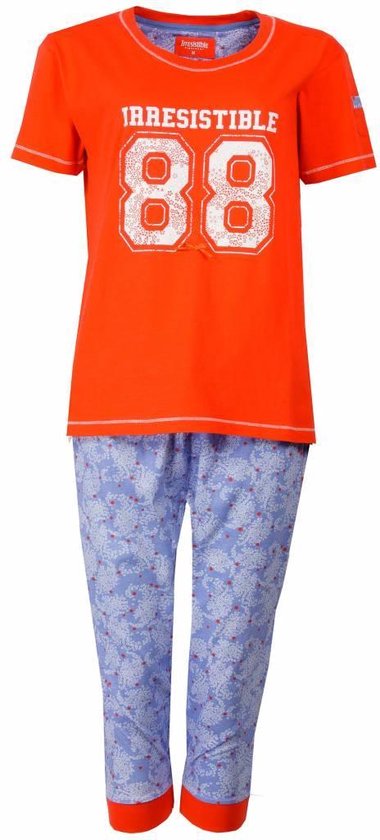 Dames pyjama met driekwart broek van 100 % katoen. Oranje – RM | bol.com