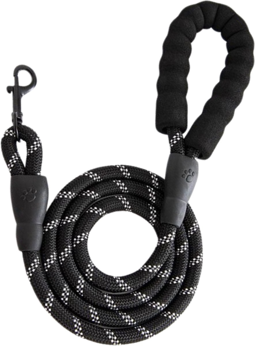 S4D® - Premium Reflecterende Hondenriem - Honden Riem - Honden Lijn - Hondenriemen - Zwart - 2 Meter - 1.2 CM Dik - Sterk, Licht & duurzaam !