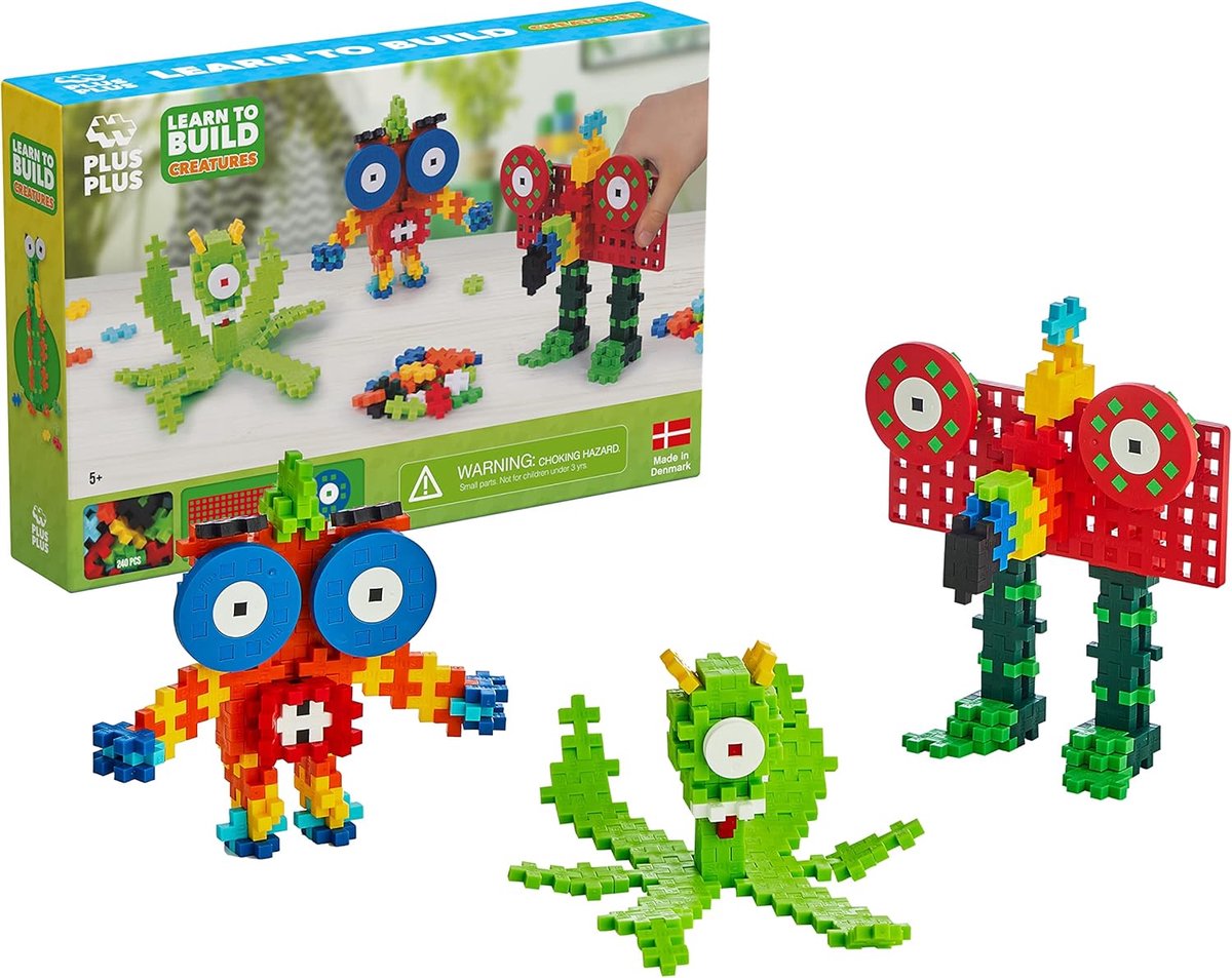 Plus-Plus Learn to Build monsters 240 delige bouwset - 3907 - Bouwspeelgoed - Constructiespeelgoed - Set met bouwstenen - Vanaf 5 jaar
