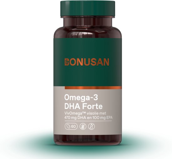 BONUSAN Omega-3 DHA Forte – 60 Softgels – 1000 mg Omega-3 met 470 mg DHA