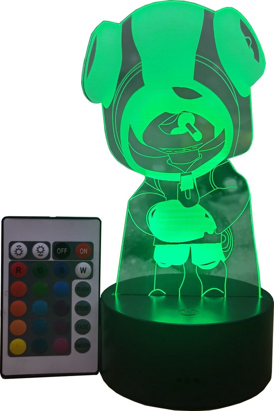 Lamp van Brawl Kids - Brawl kids Speelgoed - Leon inspired Lamp - Knokkers Lamp - Brawl Kids - Kinderlamp - Nachtlampje - Multi Color Lamp - Lamp met afstandsbediening - Draadloos Nachtlampje