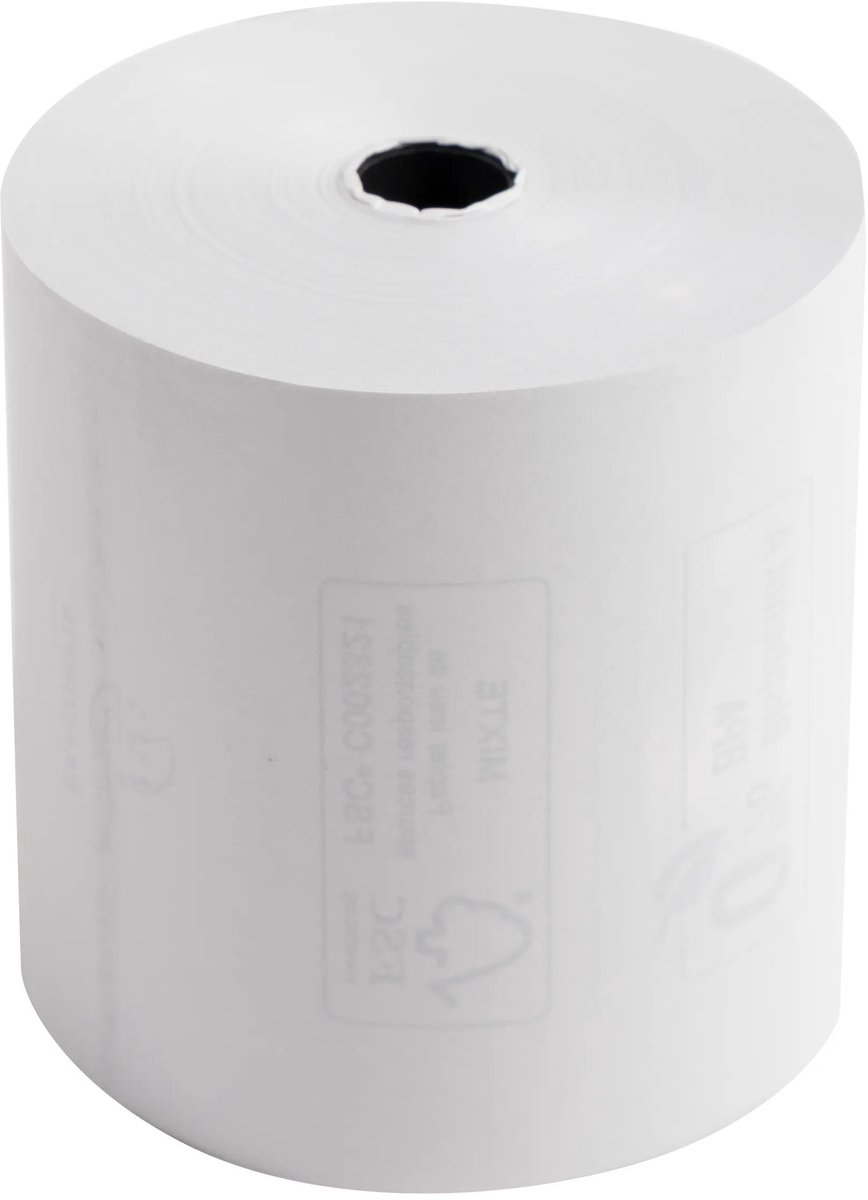 Exacompta 30x Rollen voor kastickets 80x80x12x76 - 1 thermische laag 48g/m2 zonder BPA. - Wit - 43816E