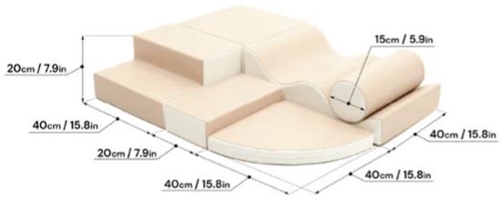 Iglu Soft Play set Explorer - foam blokken 6 stuks lichte kleuren - zachte bouwblokken voor kinderen van Iglu — afbeelding 4