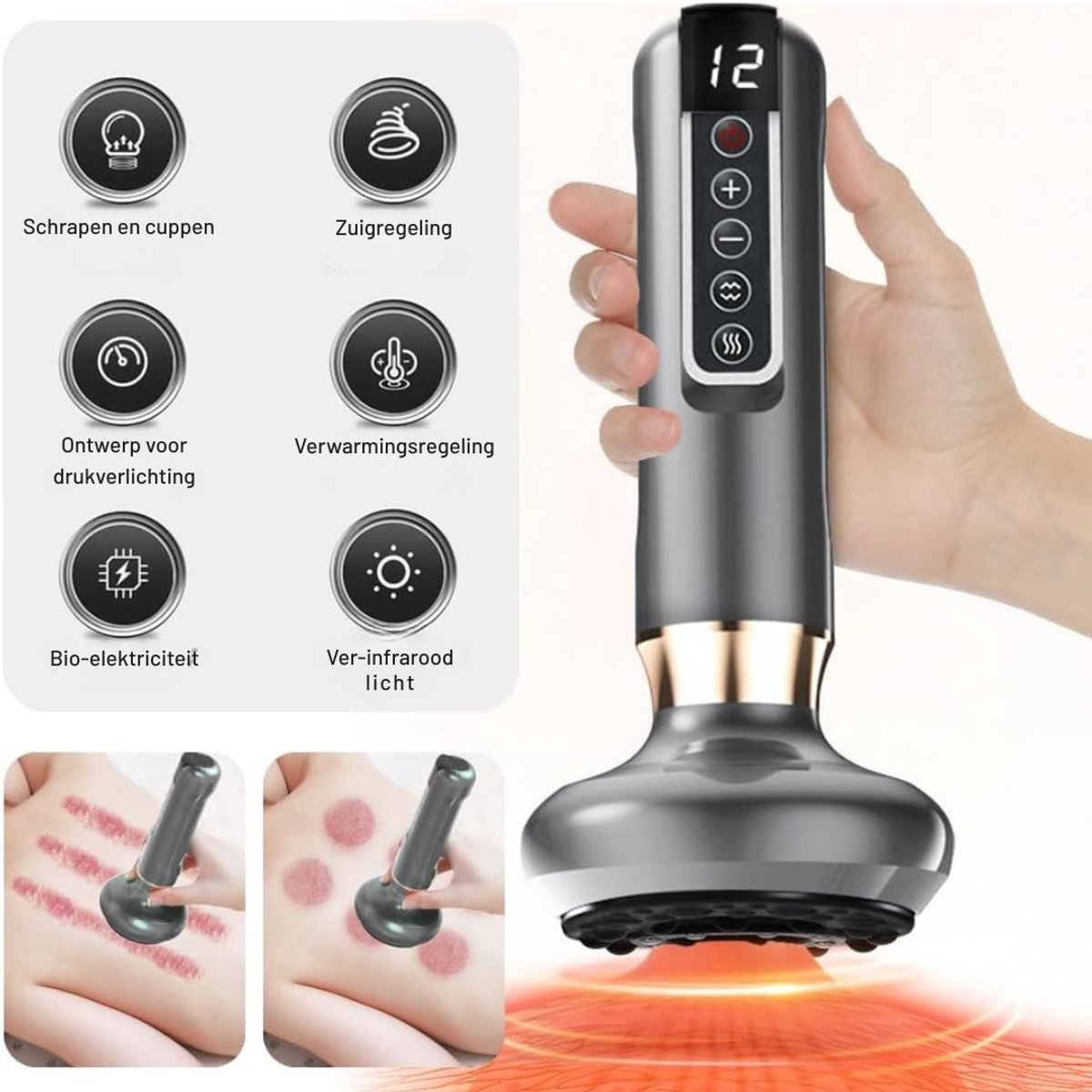 Anti Elektrische Cupping Set Massage met Instelbare Snelheid - afbeelding 2