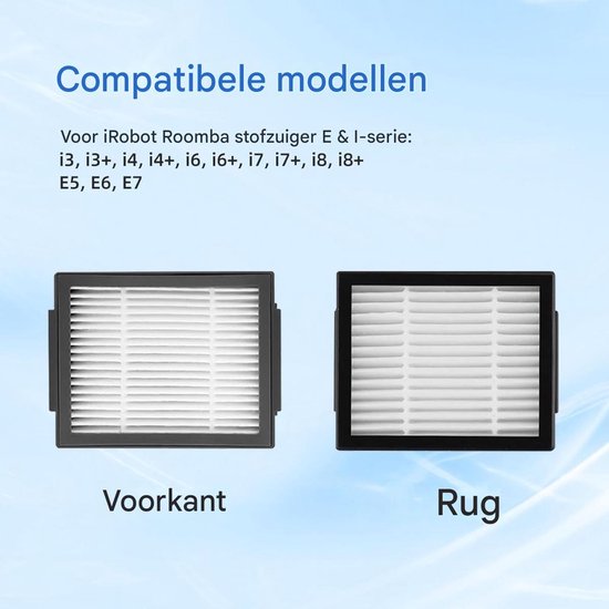 Vervangende filteronderdelen - voor iRobot Roomba E, I, J-serie i1 i1+ i3 i3+ i4 i5 i5+i6 i6+ i7 i7+ i8 i8+ E5 E6 E7 J7 - Accessoires voor robotstofzuigers - 12 filters van Merkloos	 — afbeelding 5