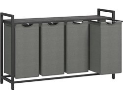 MAZAZU - Wasmand - 4 vakken - Zwartgrijs - 116x33x72
