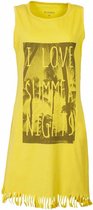 Irresistible Dames Nachthemd - 100% Katoen - Franjes - Geel - Maat XL