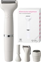 Bol.com Nuvance Ladyshave - Ladyshaves voor vrouwen - 4 Opzetstukken - met Wenkbrauw Trimmer - Bikinitrimmer - Scheerapparaat Vr... aanbieding