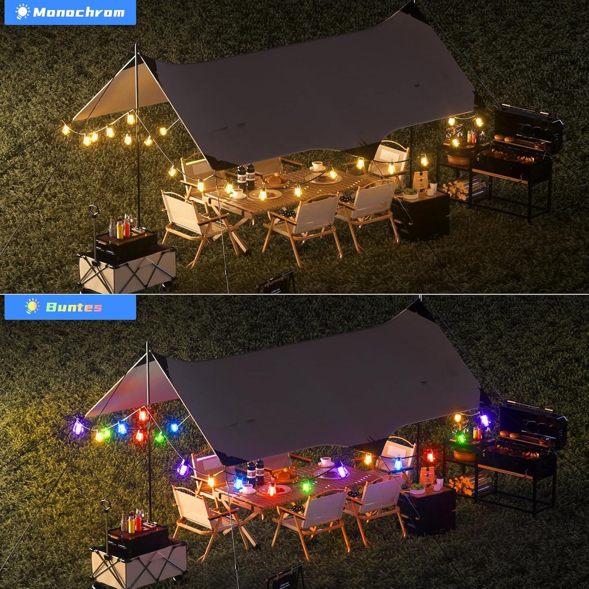 LED Buiten lichtketting STRING 15m 15xE27/40W/230V IP65