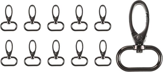 QUARKZMAN 15 stuks karabijnhaken, draaibaar, 0,78 inch, metalen