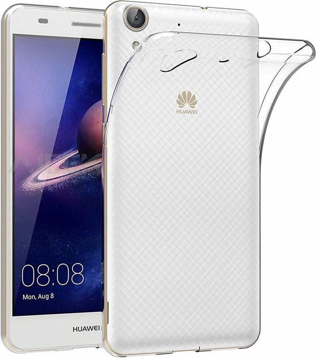 Ntech Hoesje Geschikt voor Huawei Y6 - || Transparant Siliconen Ultra Thin hoesje