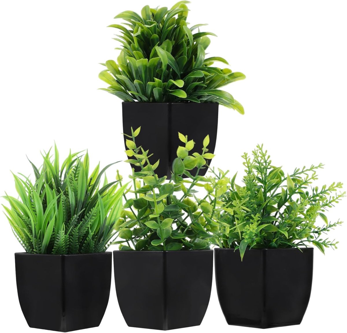 4 Stuks Kunstmatige Planten voor Slaapkamer Badkamer Kuken Interieurdecoratie (Veelkleurige Pot, 008