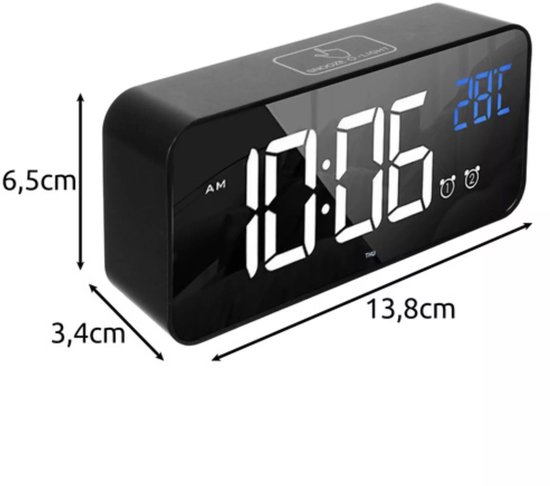 Coolzon Digitale wekker met batterij, digitale klok, digitale wekker, met grote led, digitale wekker, datumtemperatuurweergave, kinderwekker, snooze, reiswekker, nachtlampje, roze