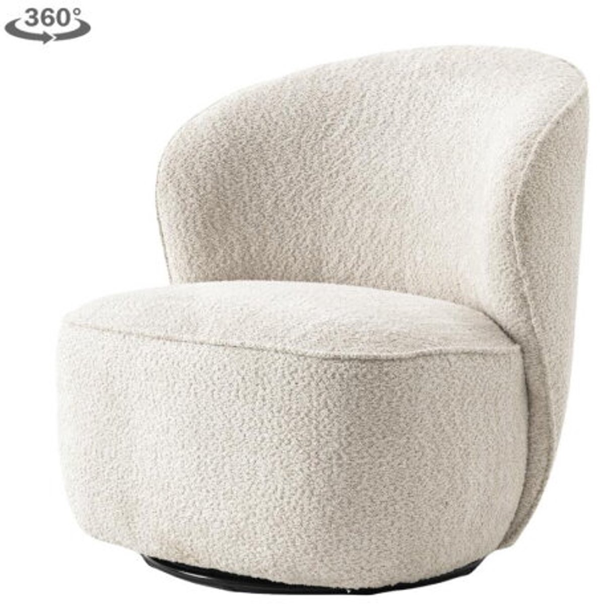 Tower Living Draaifauteuil Belvi - Crème Stof - 79x76x81cm