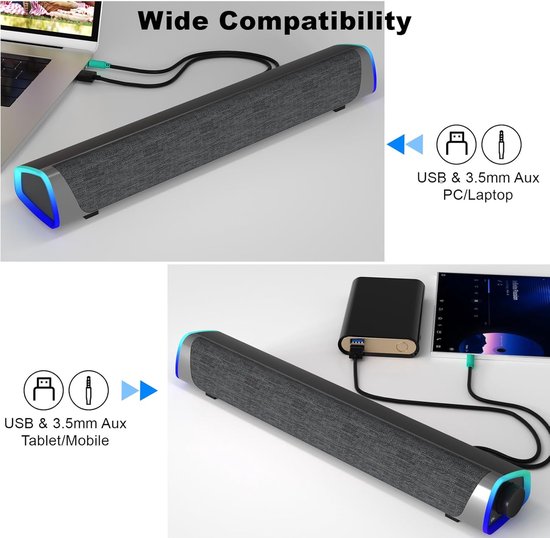 Soundbar PC - Speaker Computer - Plug & Play - ( Anount of W) van Artion — afbeelding 5